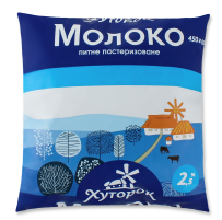 Молоко коров'яче ХУТОРОК, пастеризоване, 2,5%, 450г